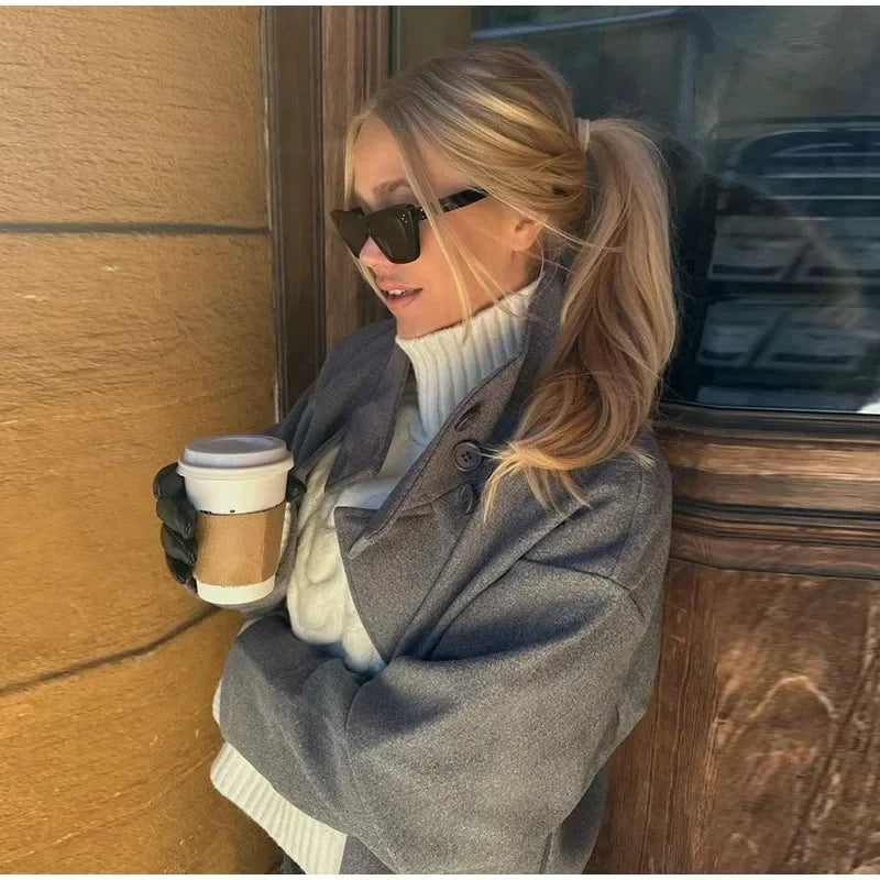 Stylish Versatile Jacket Stand-collar Women's Classic Casual Mature Elegant 2025 Autumn Coat Trend Edgy High-quality Street Wear