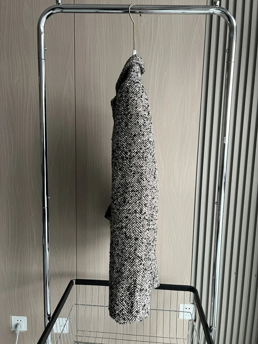 Autumn/Winter New women's ZW series with belt tweed loose version of waist waist suit jacket 3736247