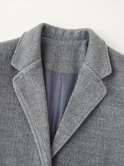 Autumn Female Turn-Down Collar Pocket Single-breasted Coat Women's Fashion Long Sleeves Casual Woolen Blazer Top Mujer