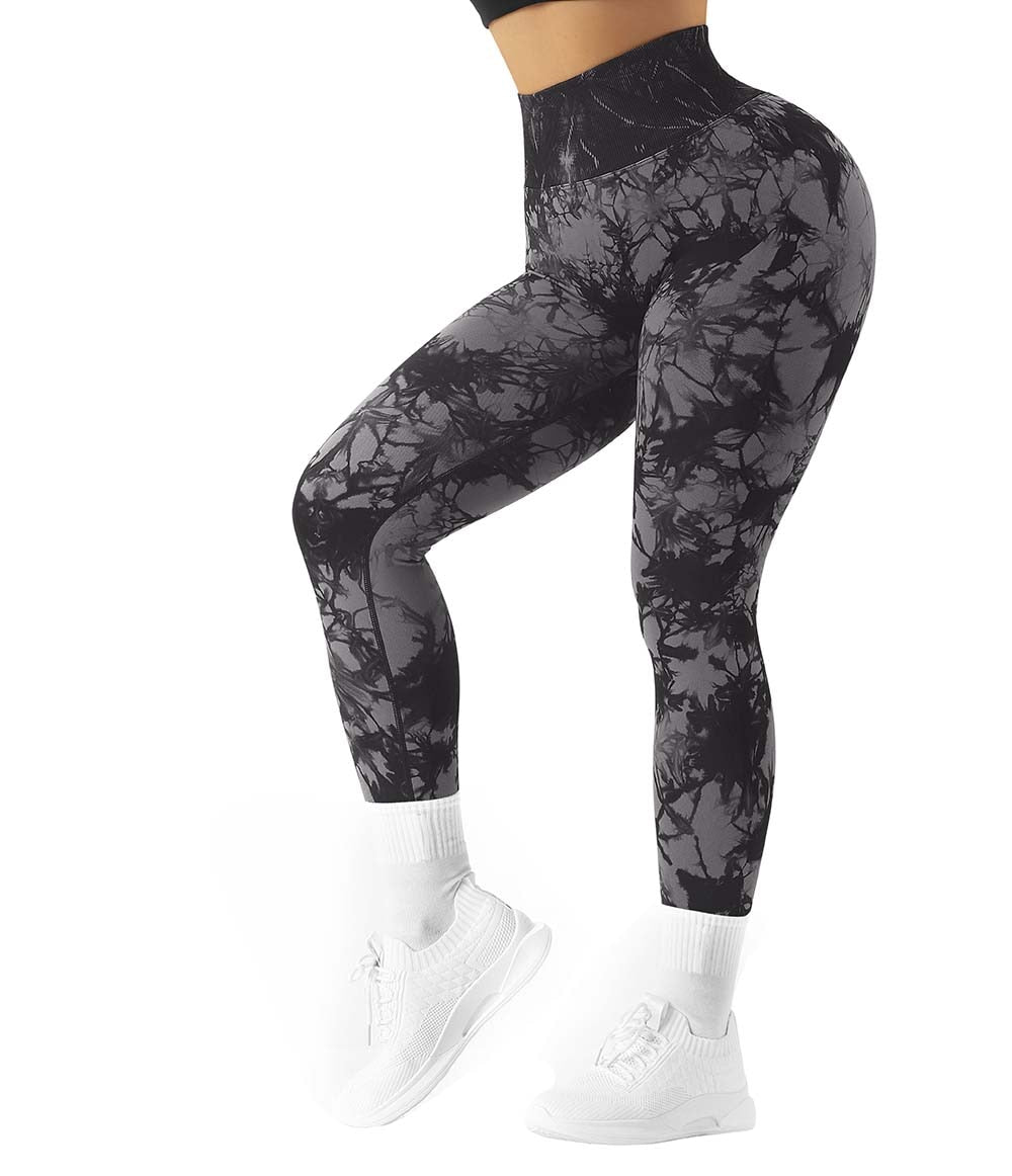 VibeMartini Yoga Leggings For Fitness Women Sport Tights Seamless Scrunch Butt Legging High Waist Sportswear Tie Dye Workout Tights Gym Pant