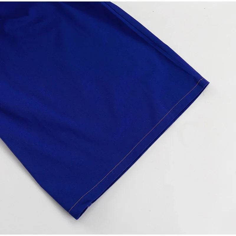 Wide Leg Fashion Pleated Pants For Women Loose High Waist Straight Striped Blue Street Pants Female 2025 Spring Street Trousers