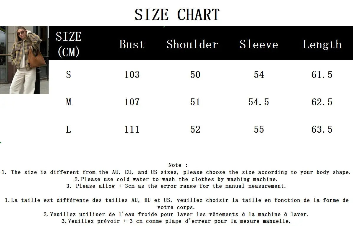 New Plaid Contrast Jacket Women Autumn Winter Single Breasted Long Sleeve Outerwear Female Streetwear Vintage Fashion Coat