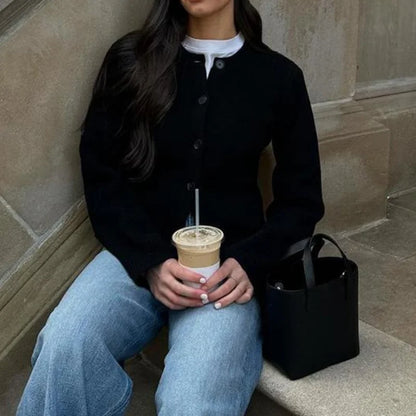 3 Colors Versatile Knits Autumn Loose Casual Basic Classic Women's Cardigan Pockets Tops Lady Fall Fashion Outerwear