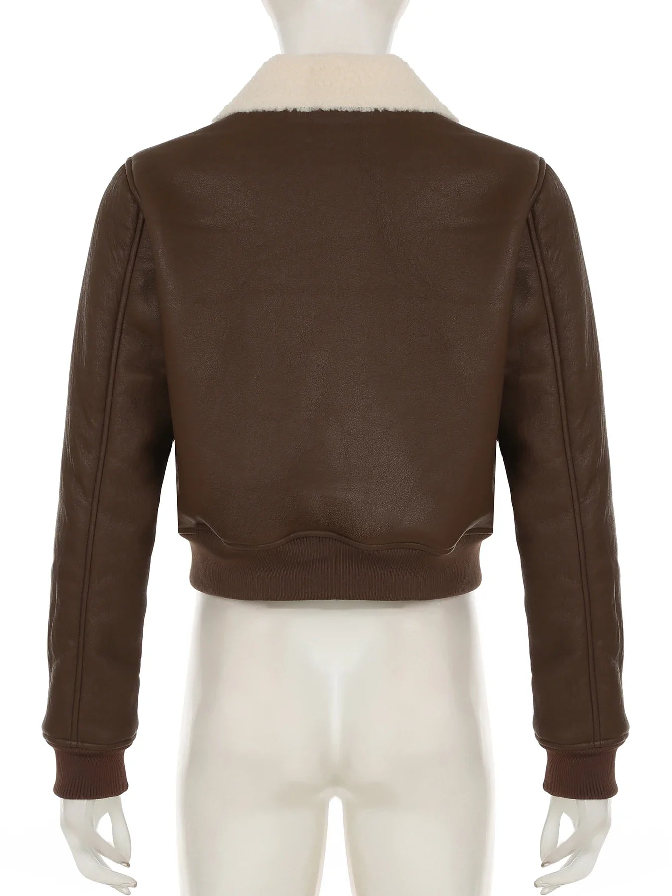 Casual Solid Patchwork Pu Leather Jackets Basic Turn-Down Collar Long Sleeve Coats Women Autumn Winter Fashion Lady