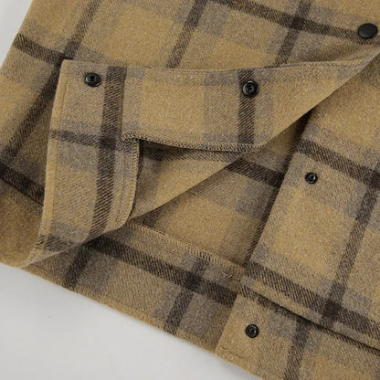 New Plaid Contrast Jacket Women Autumn Winter Single Breasted Long Sleeve Outerwear Female Streetwear Vintage Fashion Coat