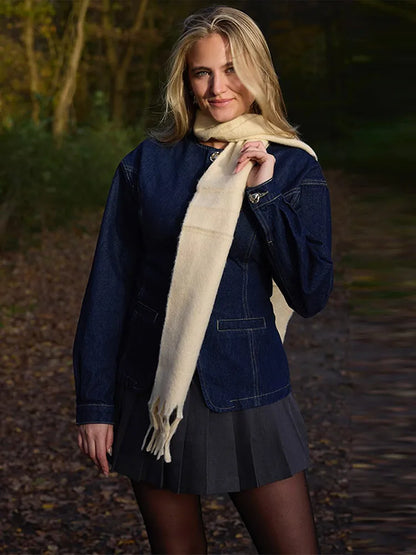 TAVIMART  -  Fashion Y2K Denim Jacket For Women 2025 Spring Elegant O-neck Single Breasted Coat Female Chic Street Long Sleeve Lady Outerwear