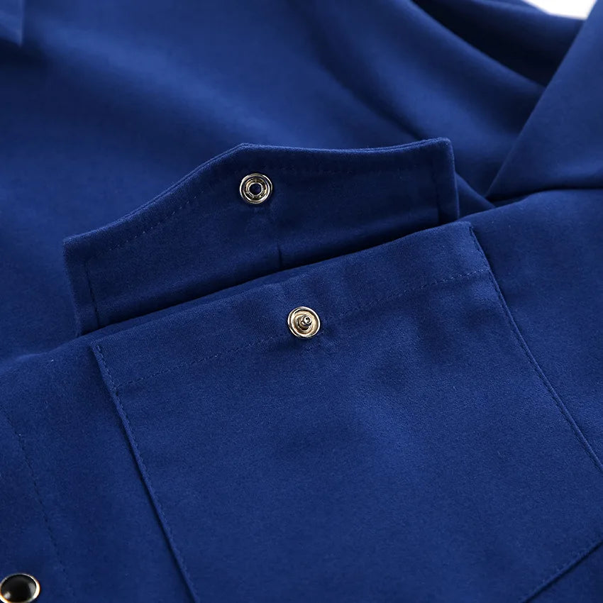 Solid Color Casual Outerwear Women Single Breasted Long Sleeve Pocket Shirt Jackets Spring Autumn Vintage Fashion Simple Jacket