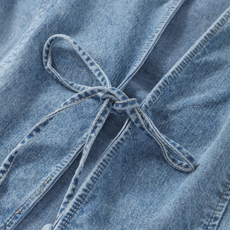 Women's Denim Jacket Without Buckle Tie Up Slim Fit Female Jacket New Baseball Jersey Casual Summer Autumn Simple Jacket