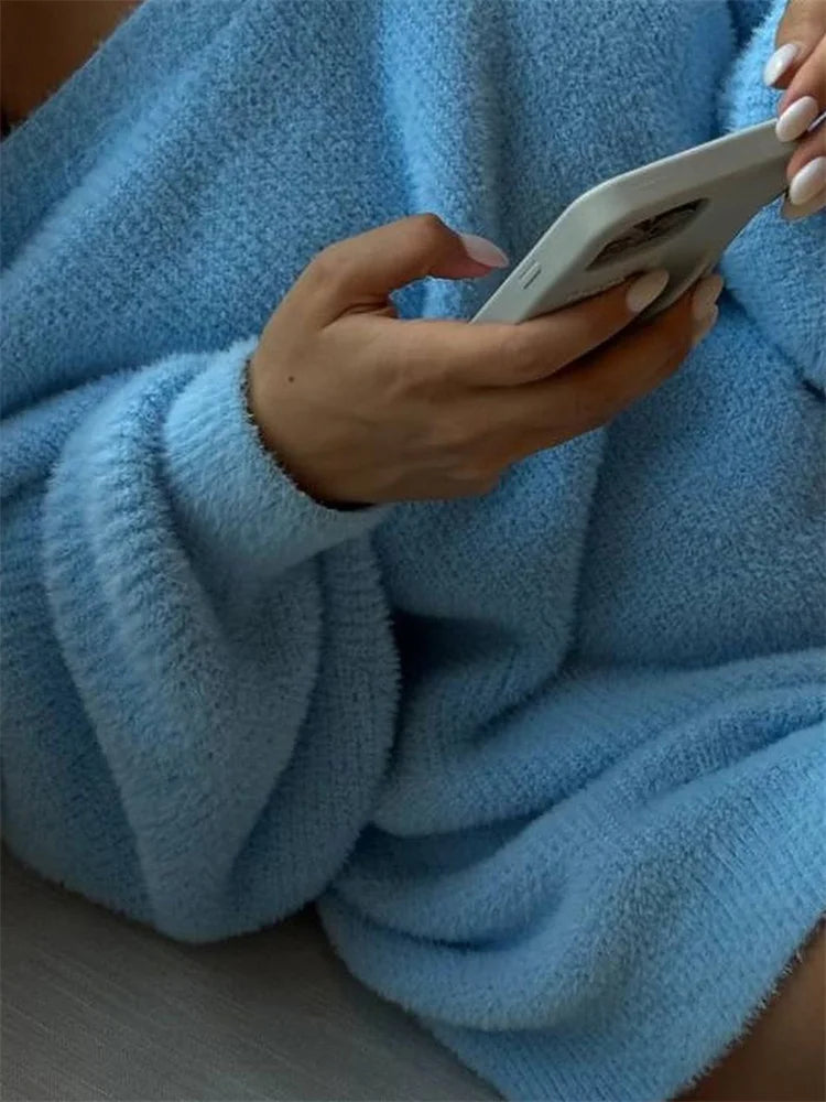 Autumn Casual Oversized Sweater Pullover Women's Off-Shoulder Loose Patchwork Solid Streetwear Female Solid Sweater 2024