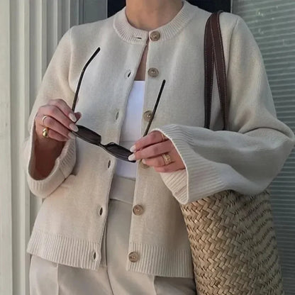 3 Colors Versatile Knits Autumn Loose Casual Basic Classic Women's Cardigan Pockets Tops Lady Fall Fashion Outerwear