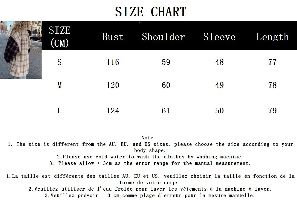 Classic Patchwork Plaid Outerwear Women Buttons Long Sleeve Pockets Blouse Jackets Winter New Streetwear Casual Vintage Jacket