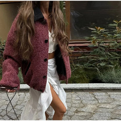 Sweet Panelled Women Coat Casual Turndown Collar Long Sleeve Single Breasted Female Coats 2025 Spring New Fashion Lady Jackets