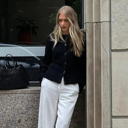 3 Colors Versatile Knits Autumn Loose Casual Basic Classic Women's Cardigan Pockets Tops Lady Fall Fashion Outerwear