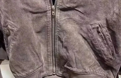 Casual Women Jacket Autumn Fashion Ladies Vintage Brown Corduroy Short Comfortable Zipper Jacket For Women's Chic Tops