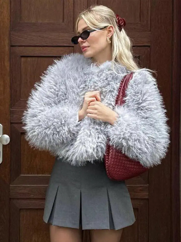 Faux Fur Jackets Women Casual Loose Warm Soft Cardigan Coats Female 2024 Winter Fashion Solid Long Sleeves Outwears Lady