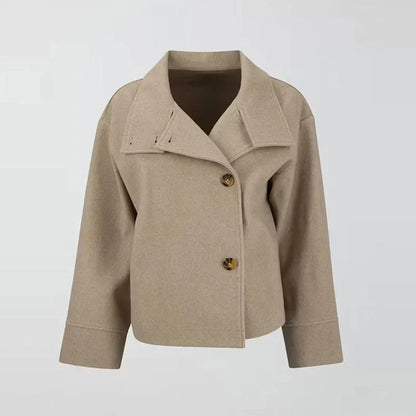 Stylish Versatile Jacket Stand-collar Women's Classic Casual Mature Elegant 2025 Autumn Coat Trend Edgy High-quality Street Wear