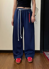 Y2k Kpop Red Sweatpants Women Baggy Harajuku Korean Hip Hop Style Wide Leg Jogger Pants Streetwear Oversized Aesthetic