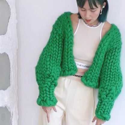 Knitted Twist Chic Cardigans Women Elegant Long Sleeve Loose O-neck Sweaters Female Autumn Vintage All-match Coats Tops