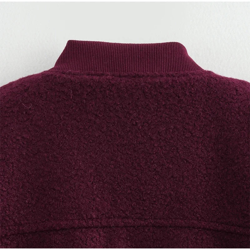 Casual Zipper Long Sleeve O-neck Coat for Women Spring New Solid Loose Female Jacket Vintage Ladies Outwear Top High Street