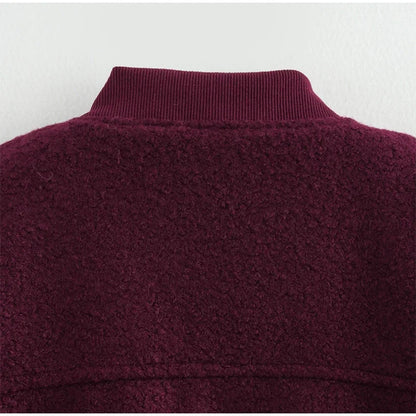 Casual Zipper Long Sleeve O-neck Coat for Women Spring New Solid Loose Female Jacket Vintage Ladies Outwear Top High Street