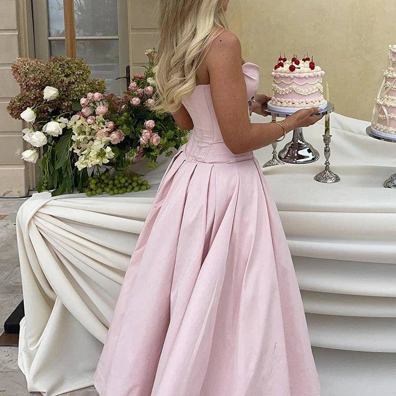 Elegant Multi Color Slim Long Dresses Ladies Sexy V Neck Wrap Chest Waist Party Dress Fashion Hollow Off Shoulder Pleated Dress