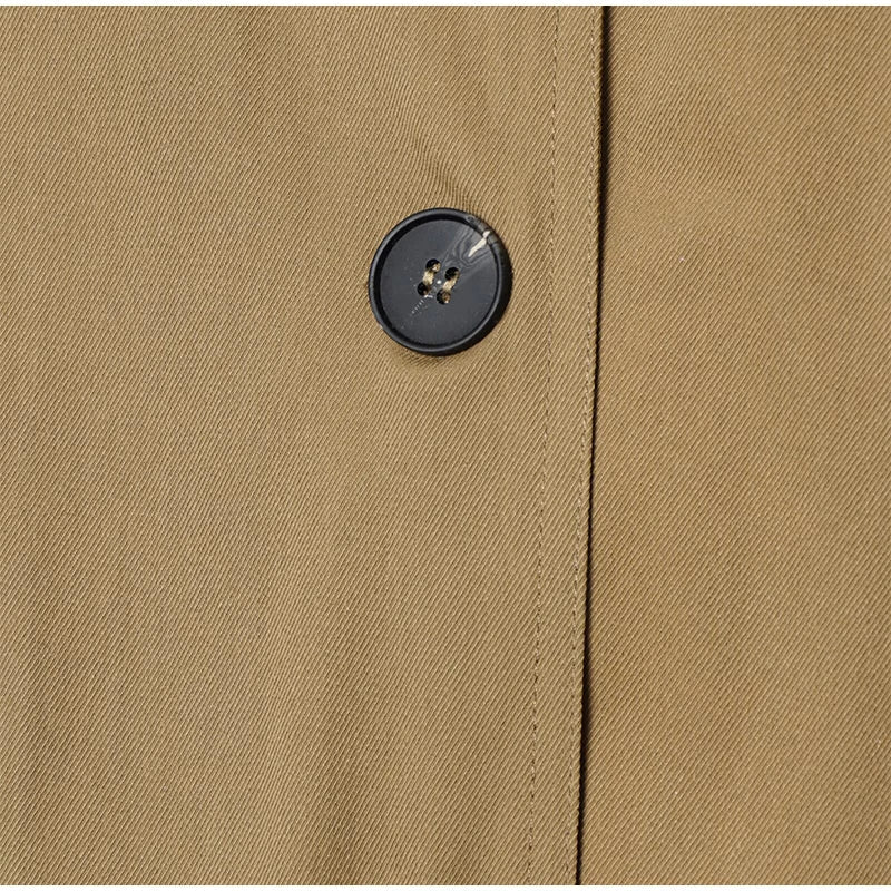 Lapel Single Breasted Loose Windbreaker Women Solid Oversized Jackets 2025 New Fashion Casual Autumn Chic High Street Outerwear