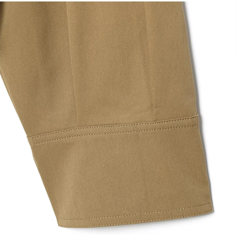 Lapel Single Breasted Loose Windbreaker Women Solid Oversized Jackets 2025 New Fashion Casual Autumn Chic High Street Outerwear