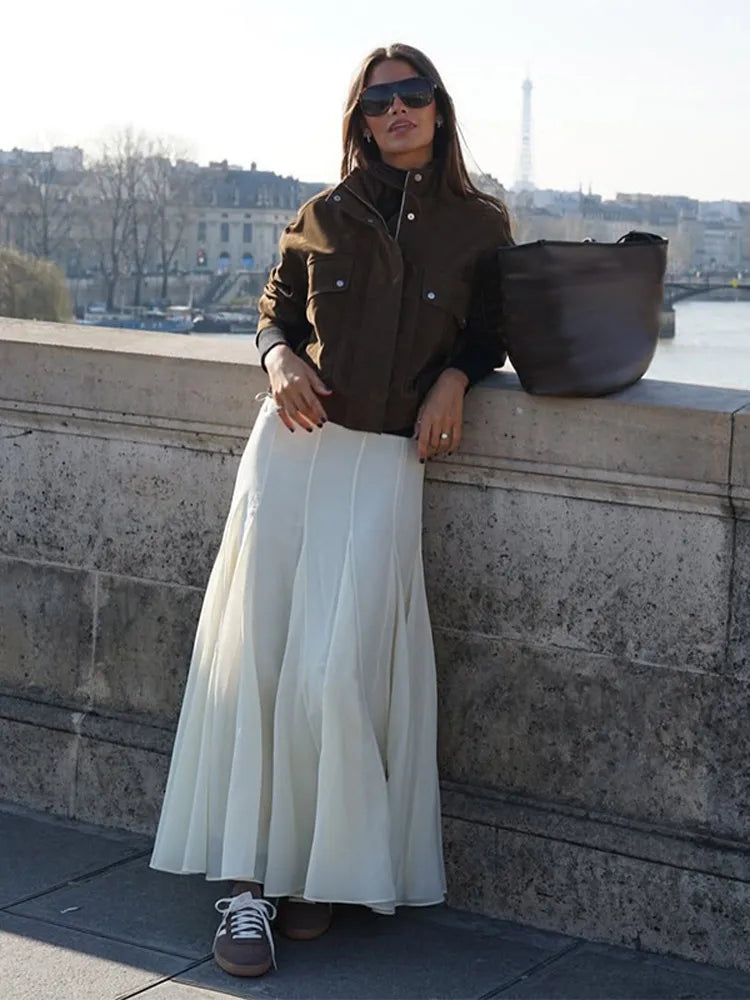 Zipper Suede Cargo Jacket Coat Button Lapel Maillard Slimming Workwear Leather Jackets Casual Short Outwear Commute Overcoat