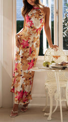 Floral Halter Maxi Dress
