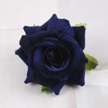 Red Wedding Rose Flower Bride Headdress Hair Accessory Black Accessories-L