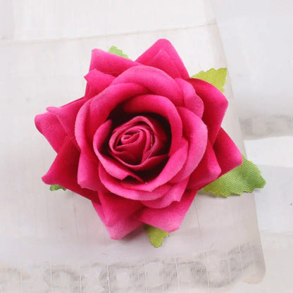 Red Wedding Rose Flower Bride Headdress Hair Accessory Red 3 Accessories-L