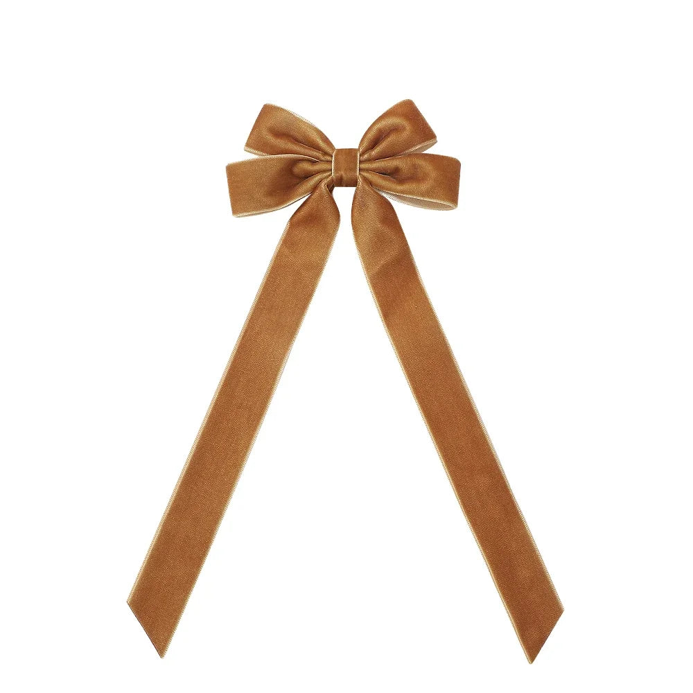 Large Velvet Wedding Long Ribbon Hair Accessory Brown 2 / 1Pcs Accessories-L