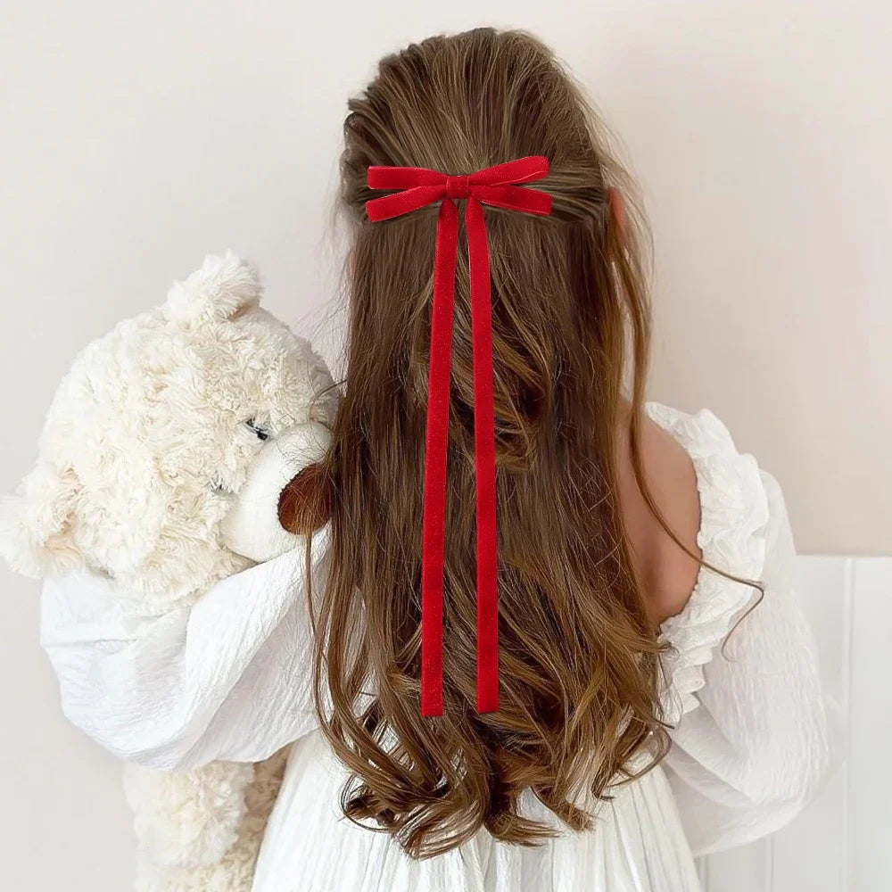 Large Velvet Wedding Long Ribbon Hair Accessory Accessories-L