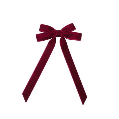 Large Velvet Wedding Long Ribbon Hair Accessory Wine Red 1 / 1Pcs Accessories-L
