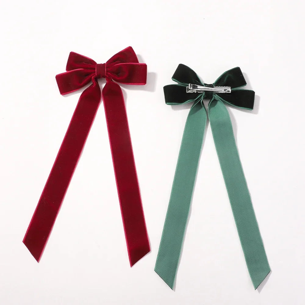 Large Velvet Wedding Long Ribbon Hair Accessory Accessories-L