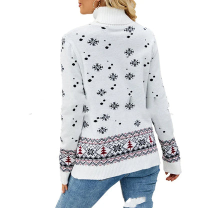 Christmas Deer Warm Knitted Long Sleeve Casual Ugly Blouse Sweater Sweaters-L