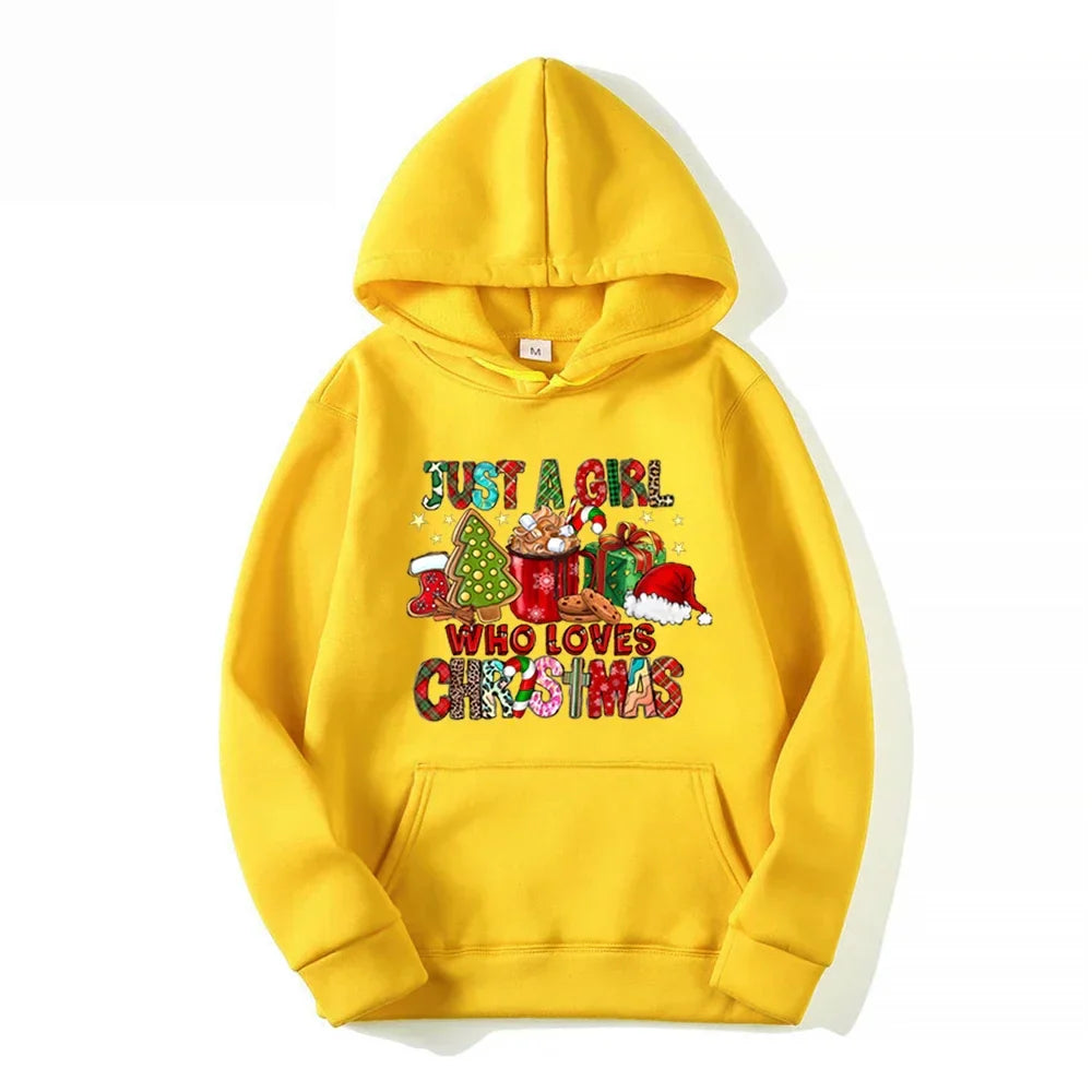 Just A Girl Who Loves Christmas Holiday Autumn Winter Lover Gift Hoodie Yellow / S Hoodies-L