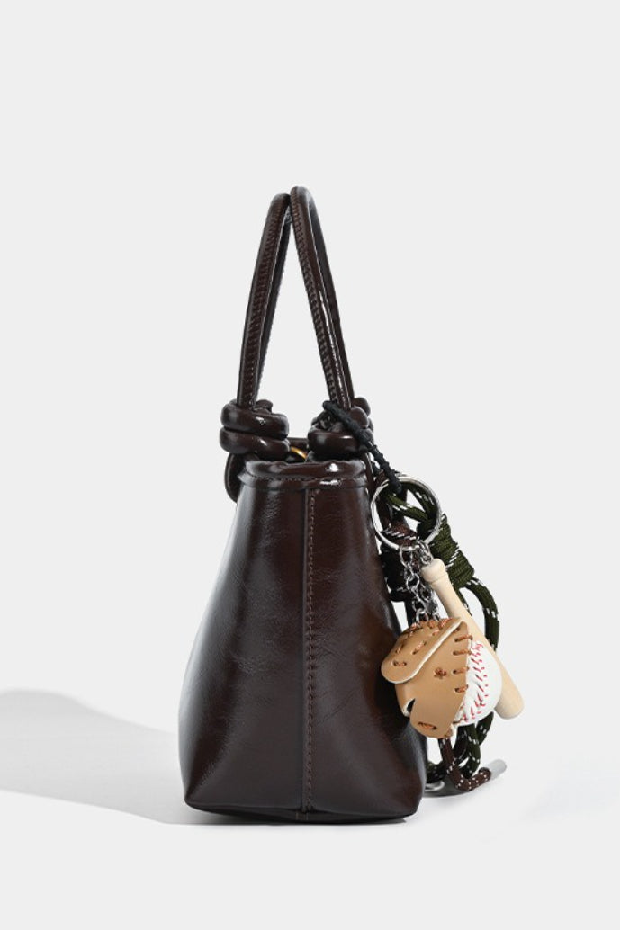 Maillard Red Fashion Bucket Shoulder Crossbody Handheld Bag