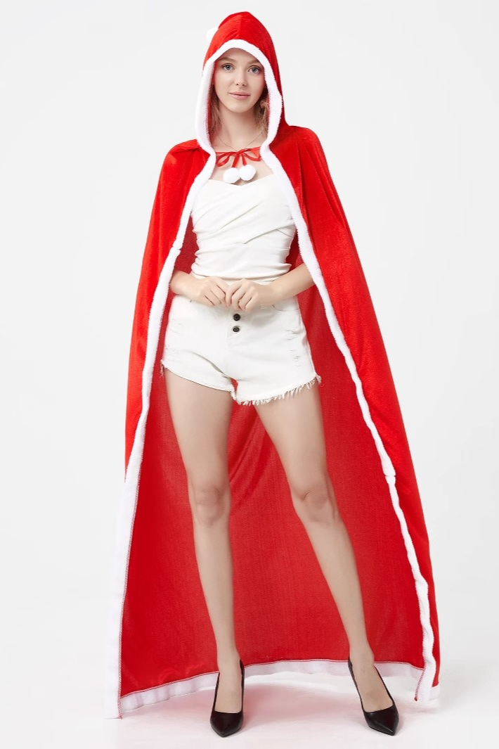 Red Hooded Cape   Party Christmas Outerwear