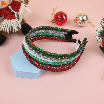 Christmas Rhinestone Glitter Red Green Party Hair Accessory
