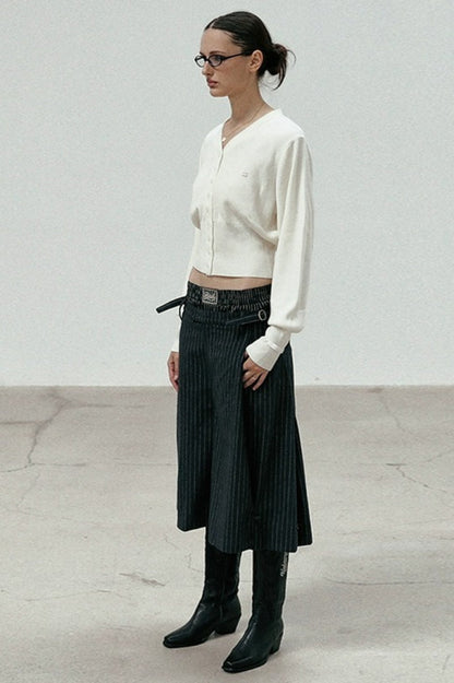 Embroidered Cotton V Neck Christmas Cardigan