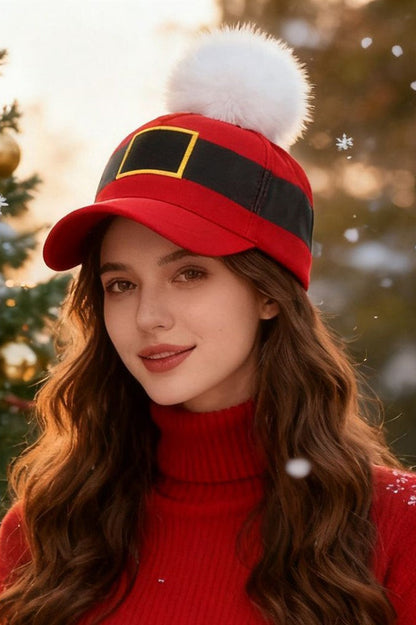 Pom Pom Baseball Christmas Hat