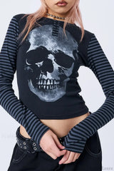 Abstract Skull Stripe T-Shirt