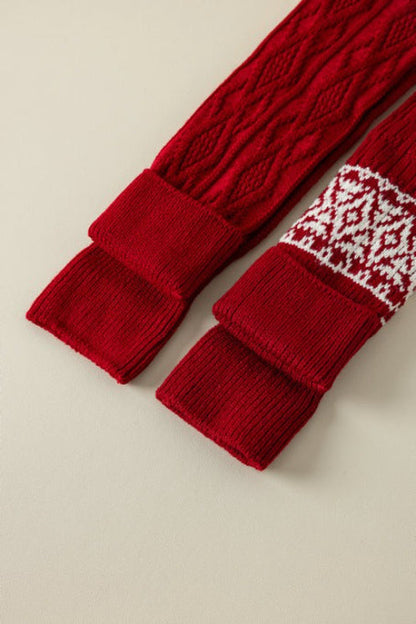Ribbed Slouchy   Christmas Leg Warmers