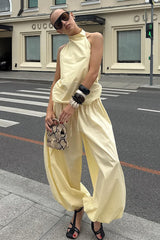 Halter Backless Top Harem Pants Set