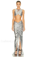 Alaia Sequin Top Charming + Skirt Set