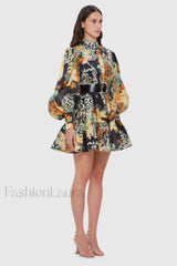 Alexandra Belted Stylish Mini Dress