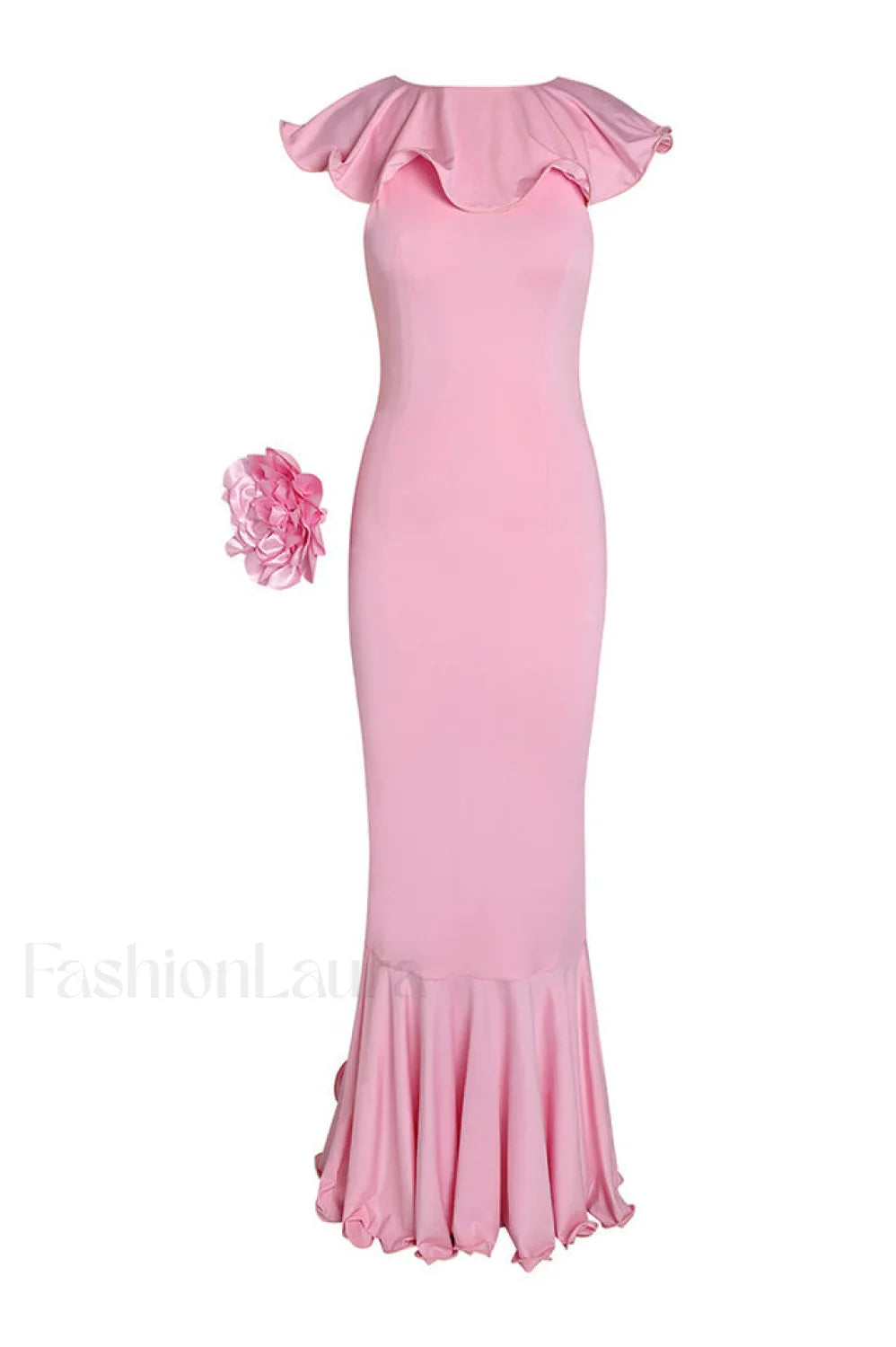 Amalie Ruffle Stylish Draped Maxi Dress
