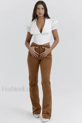 Augusta White Stylish Pin Tuck Top