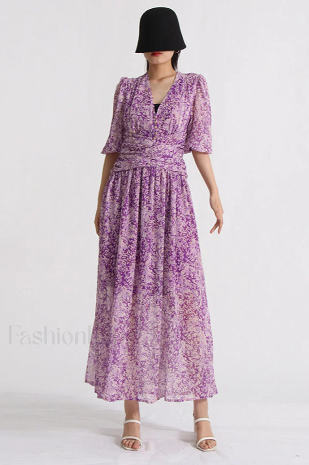 Aurier Printed Stylish Midi Dress S